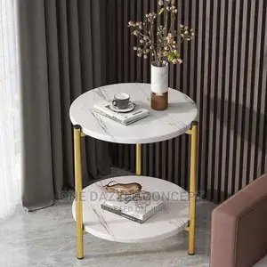 Faux Mable Top Side Table