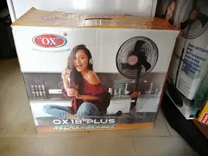 Ox 18 Inches Rechargeable Fan With Remote and Led Light