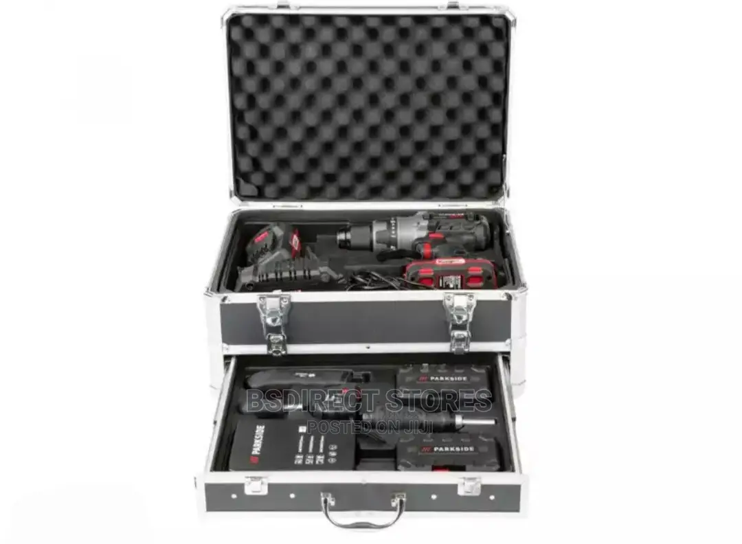 Parkside Cordless Hammer Drill 20v With Case 60 Piece Bits