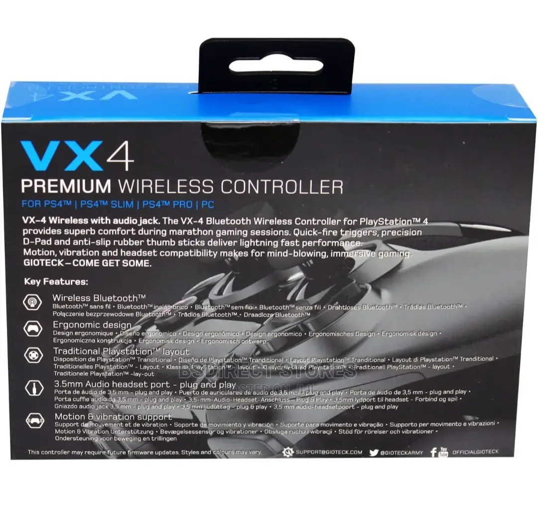 Gioteck VX4 Wireless Black Controller on Playstation 4