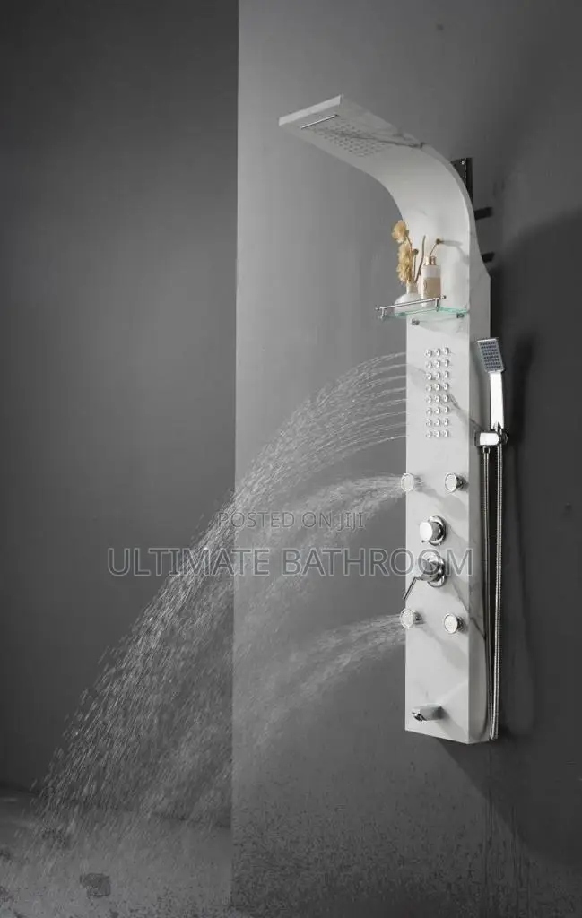 Marble White Bathroom Panel Shower