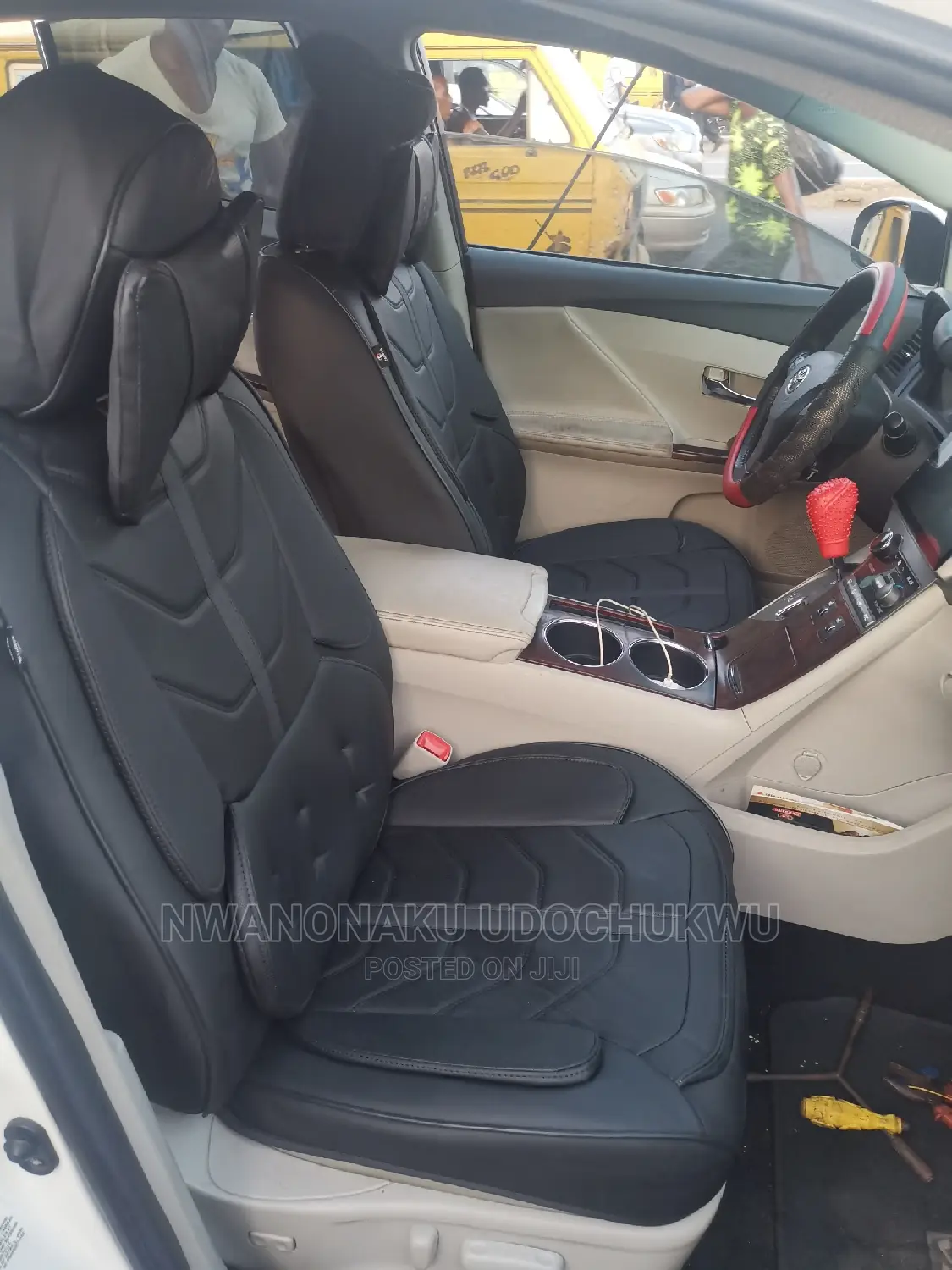 Plain Black Leather Seat Cover