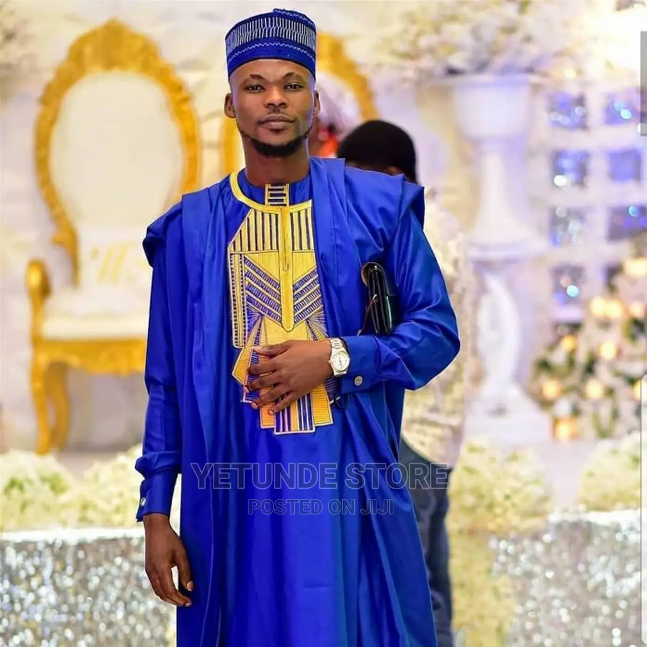 Blue Agbada Native Design for Men