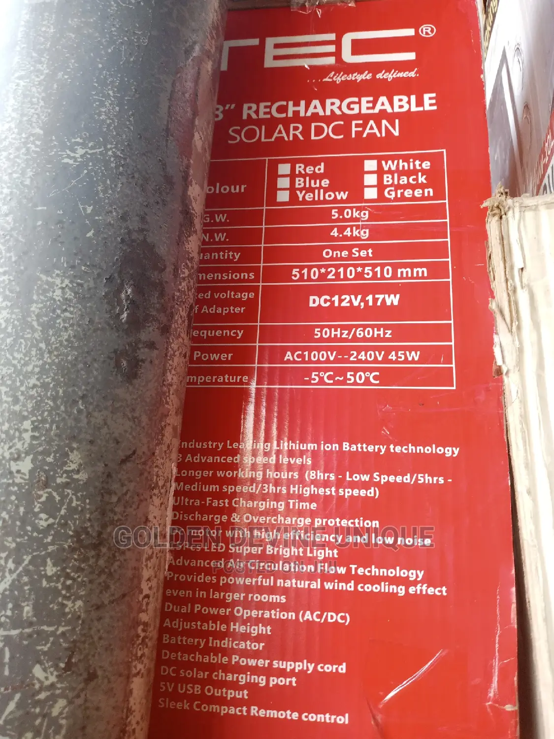 ITEC Rechargeable Fan