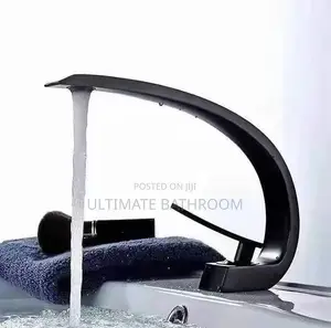 Curve Brass Black Basin Mixer Tap