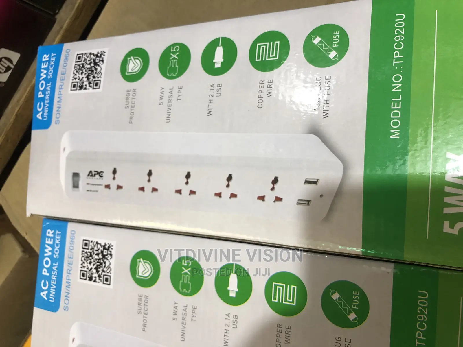 APC Surge Protector 5 Outlets Extension With USB 2 Ports