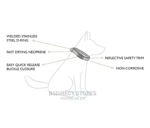 Ezydog LARGE RED Neo Classic Collar Strong Reflective