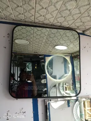 Black Frame Square Mirror