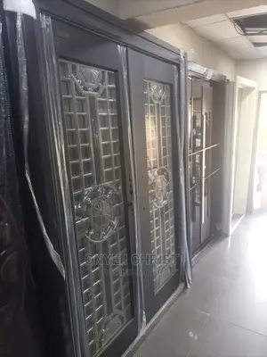 5ft Black Stainless Glass Door