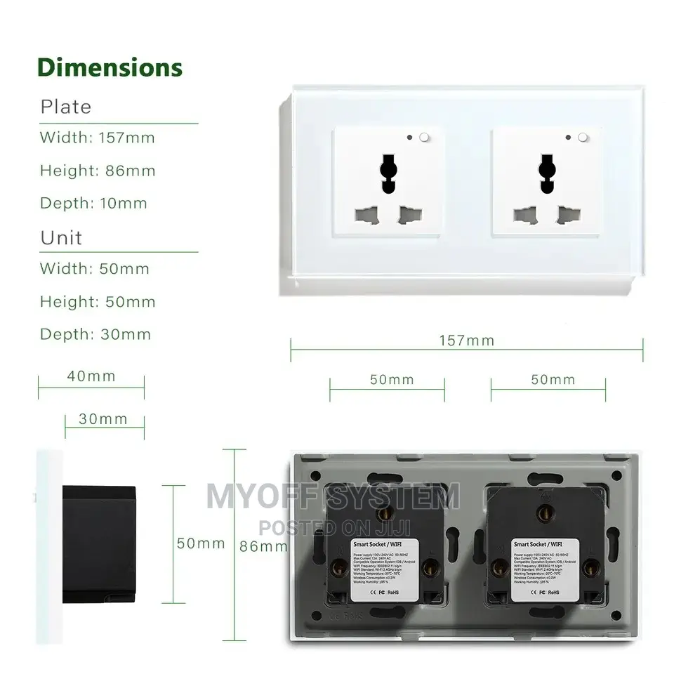 Smart Tuya Wifi Double Socket