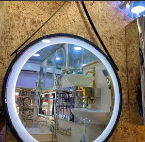 LED Round Black Frame Mirror