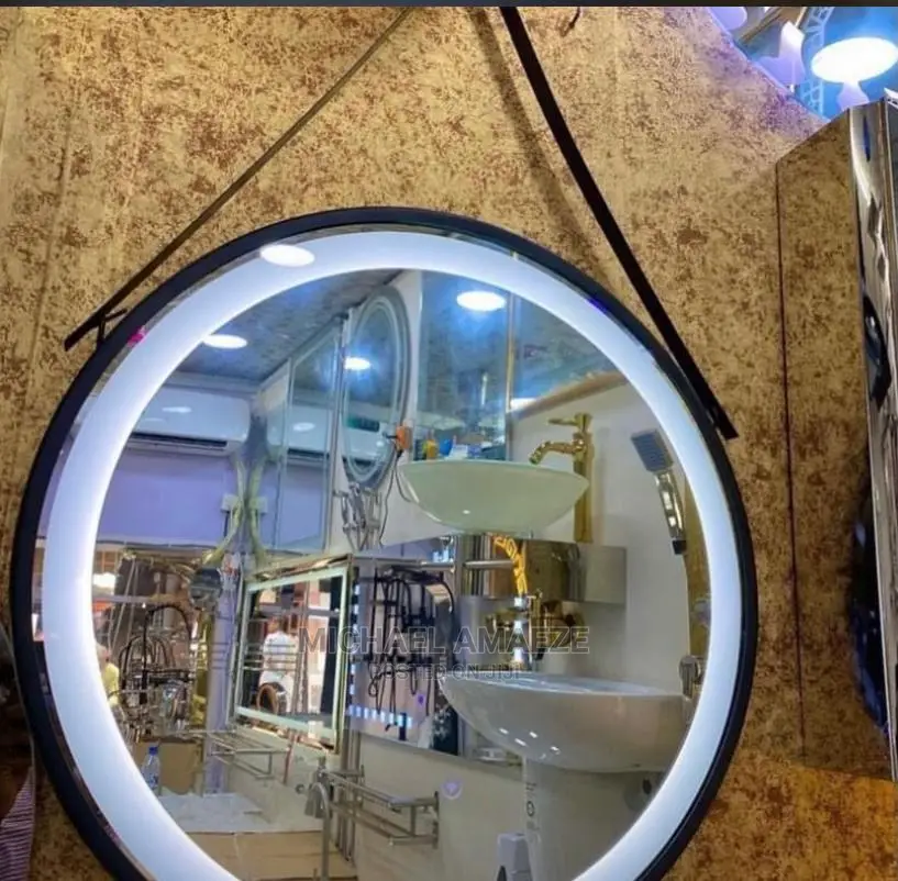 LED Round Black Frame Mirror