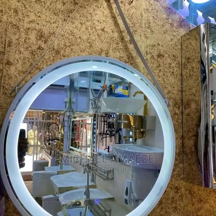 LED Round Black Frame Mirror