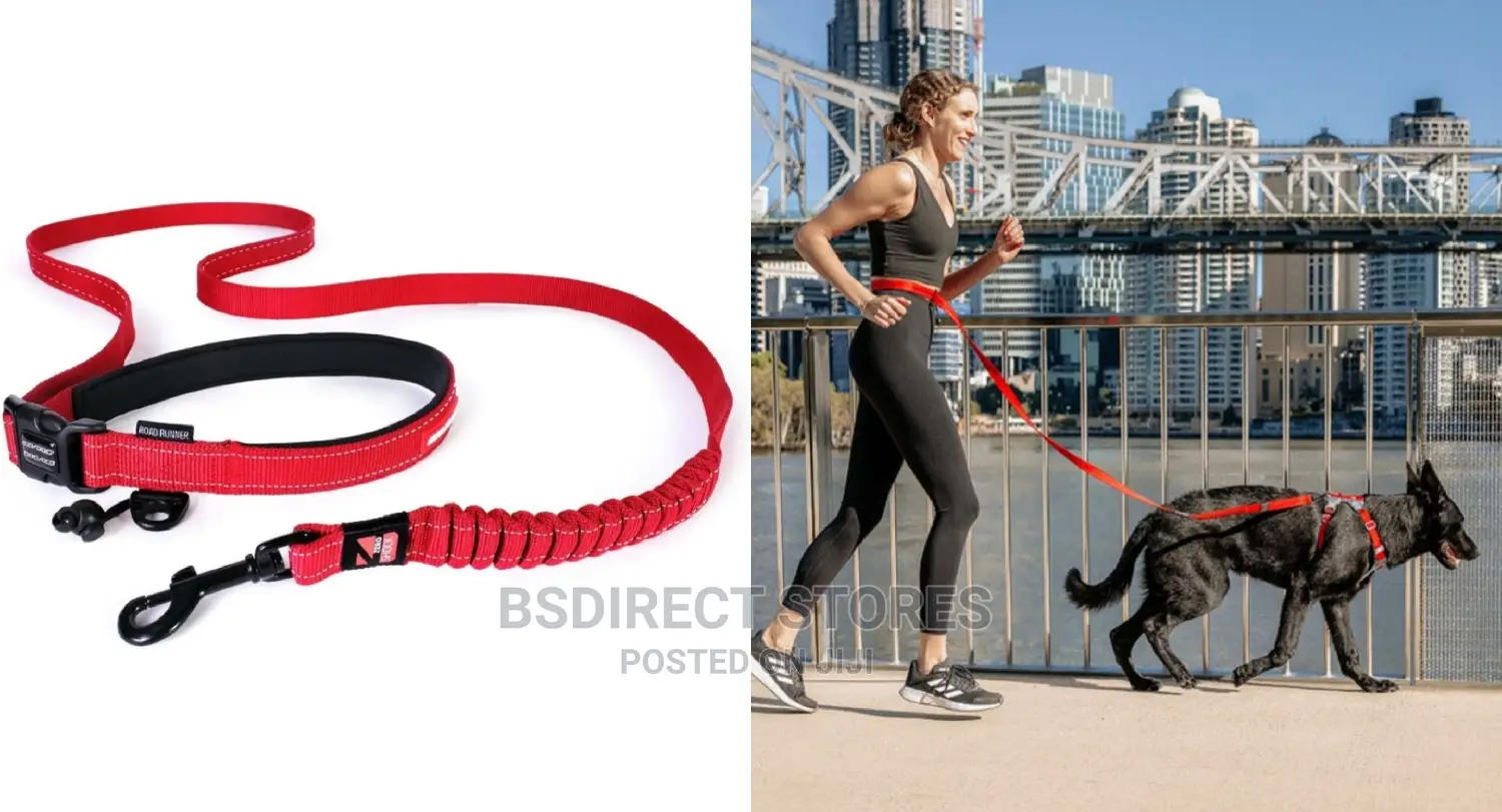 Ezydog RED Road Runner Lengthy Handsfree Zeroshock Dog Leash