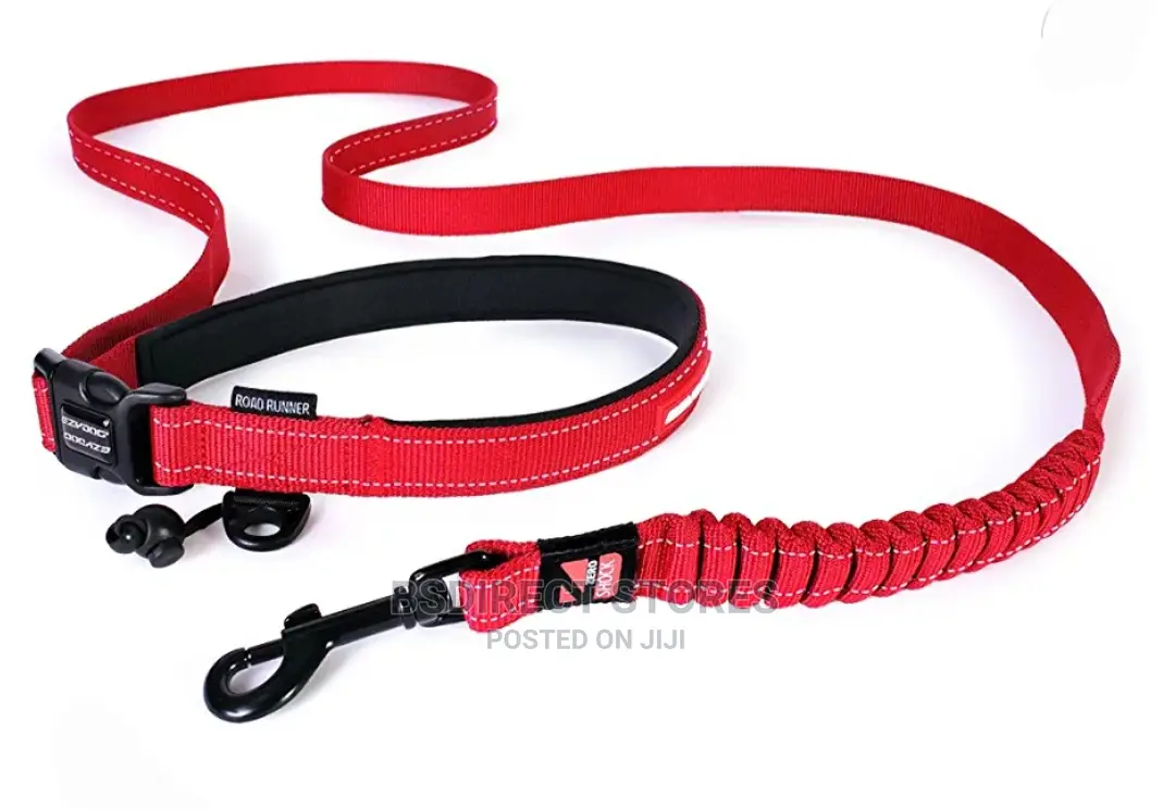 Ezydog RED Road Runner Lengthy Handsfree Zeroshock Dog Leash