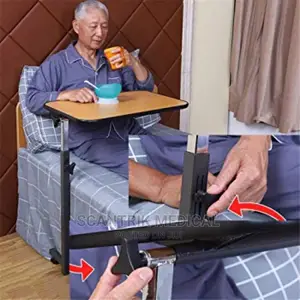 Medical Over Bed Food Tray Rolling Computer Table