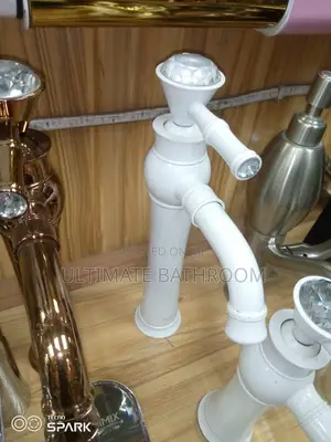 Diamond Head White Long Basin Mixer Tap