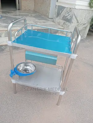 Portable Stainless Steel Instrument Trolley, for Hospital