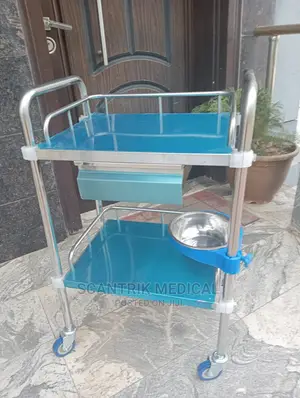 Stainless Steel Bowl Bucket Instrument Trolly, for Hospital
