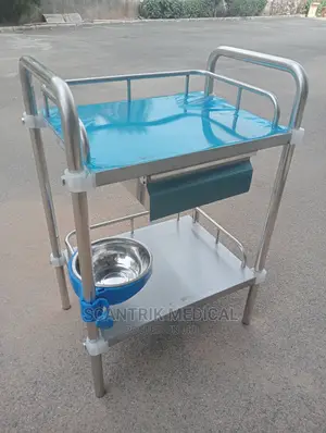 Medical Stainless Steel Bowl Bucket Instrument Trolly,