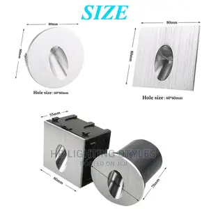 Round Square Recessed Porch Pathway Step Stair Light