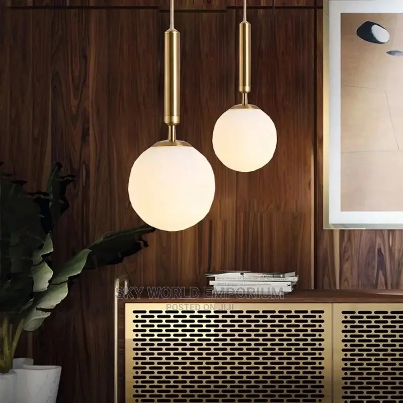 Modern Pendant Lamp Gold Glass