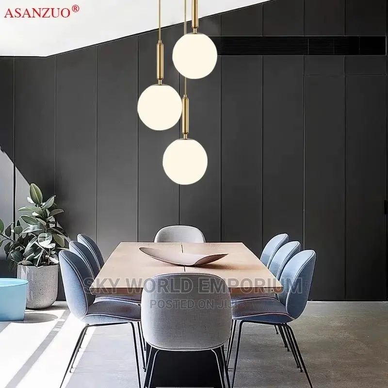 Modern Pendant Lamp Gold Glass