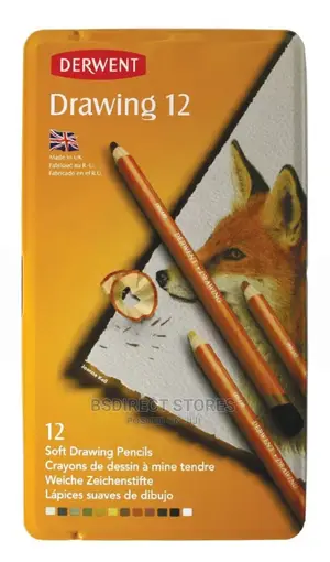 Derwent Soft Drawing Artists Pencils Rich and Earthy 12 Tin