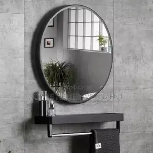 Black Executive Mirror With Shelve