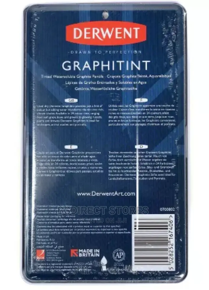 Derwent Graphitint Tinted Graphite Drawing Artists Pencil 12