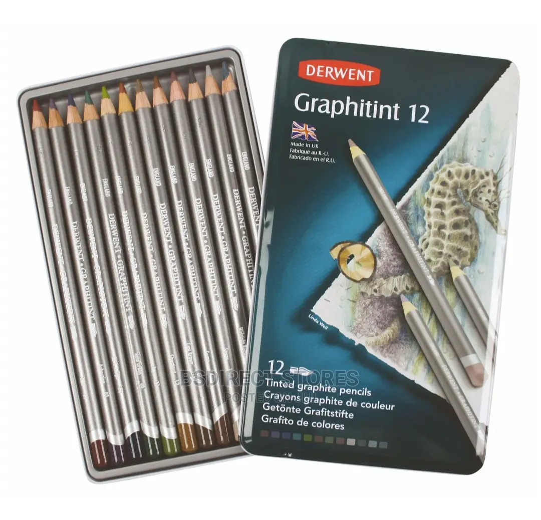 Derwent Graphitint Tinted Graphite Drawing Artists Pencil 12
