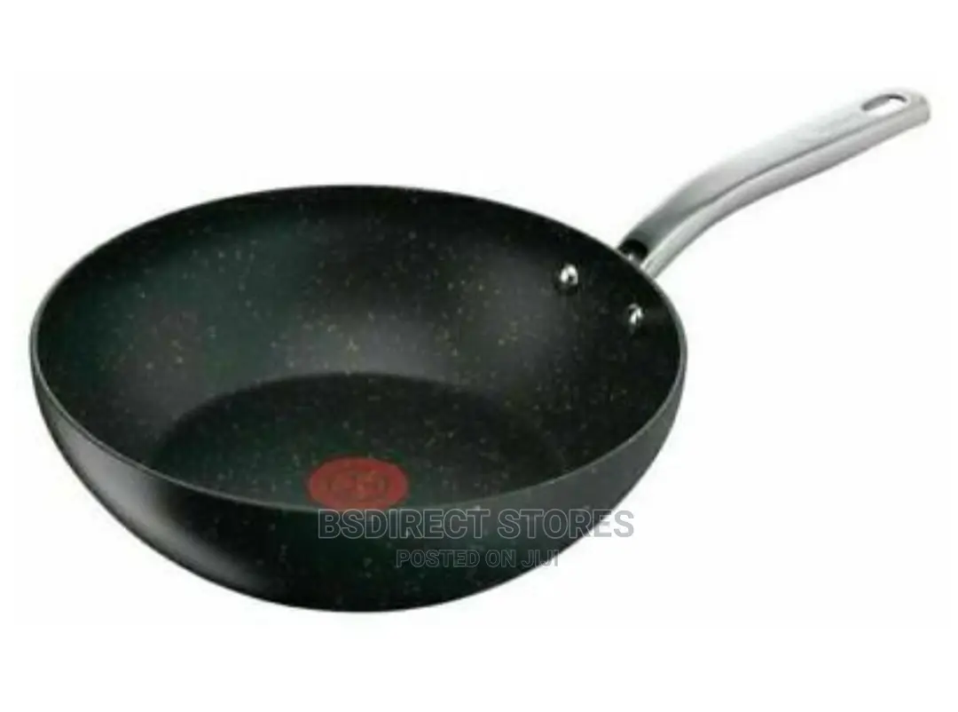 Tefal Titanium Excel Wok Pan, Thermo-spot Stone Effect, 28cm