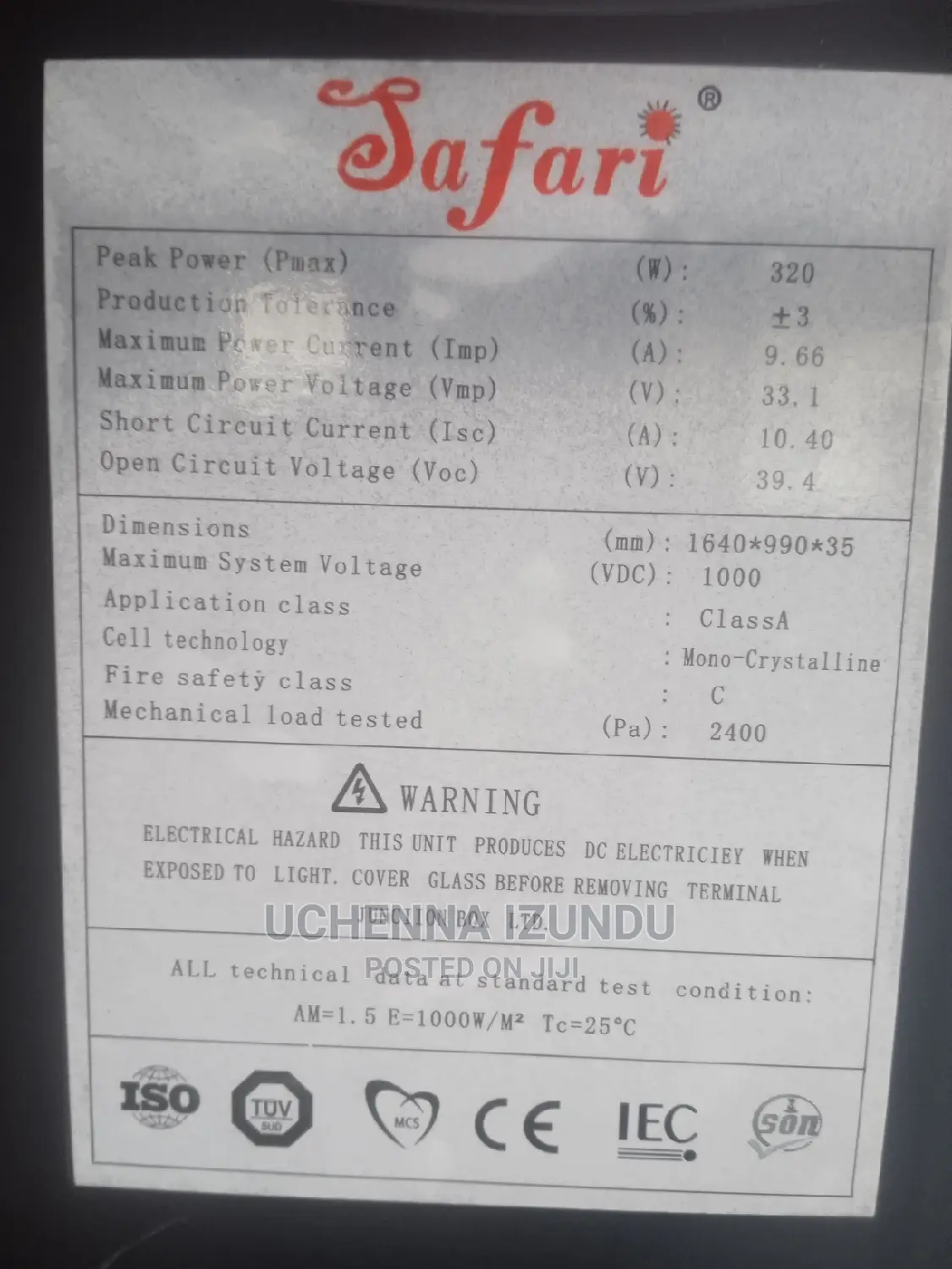 320w Mono Solar Panels