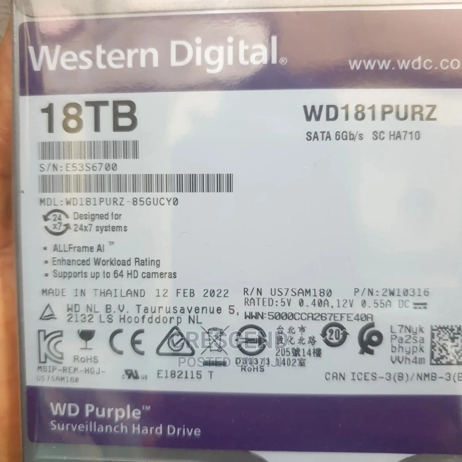 18tb Wd Surveillance HDD