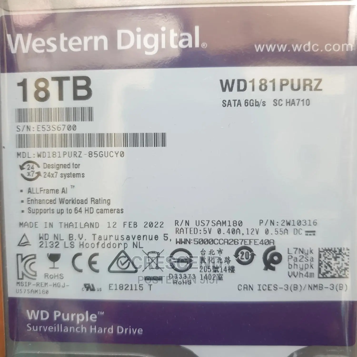 18tb Wd Surveillance HDD
