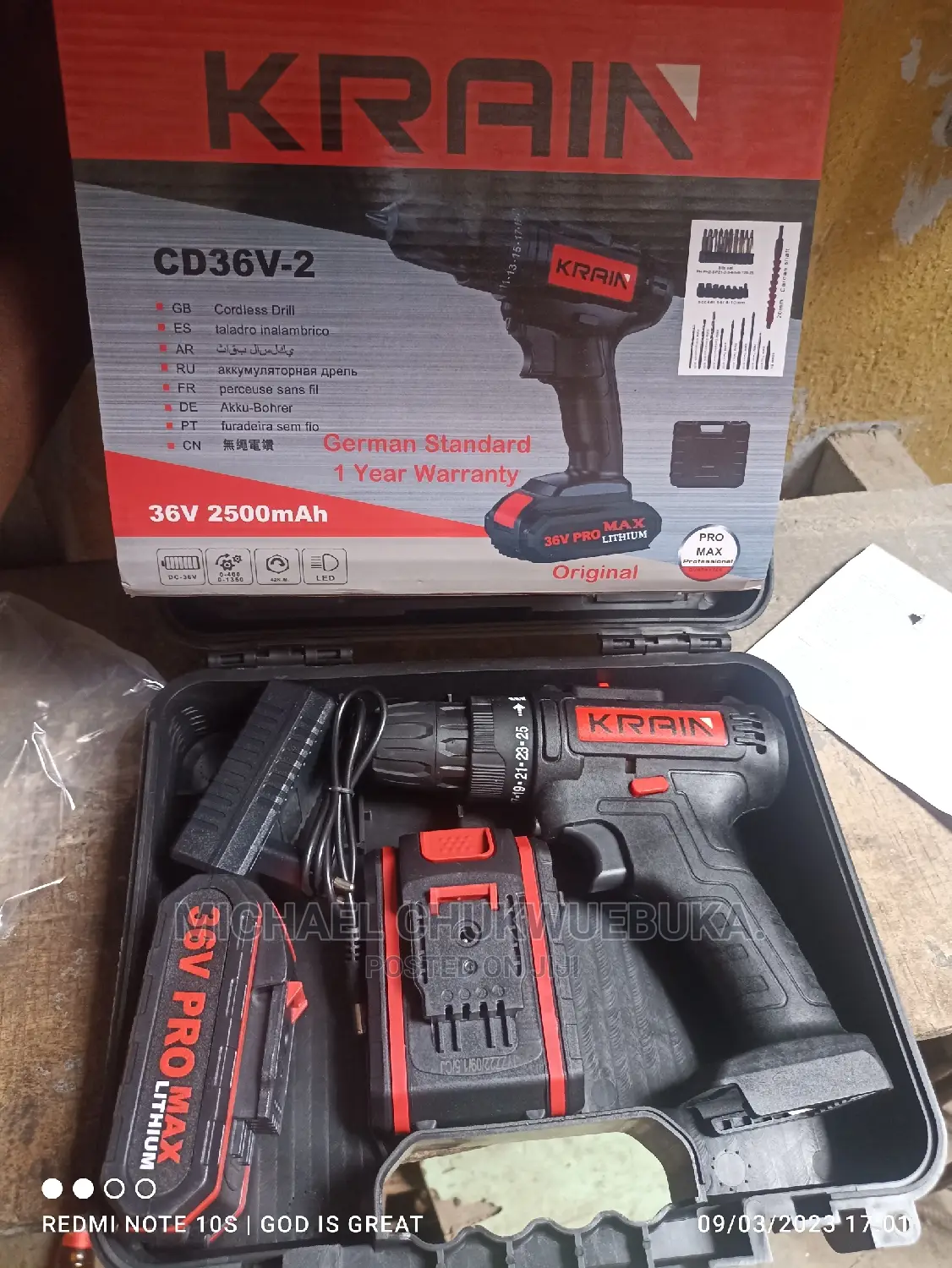 Krain 36volts Cordless Drill