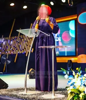 Unique Set of Single Pole Acrylic Pulpit, With Microphone Ho