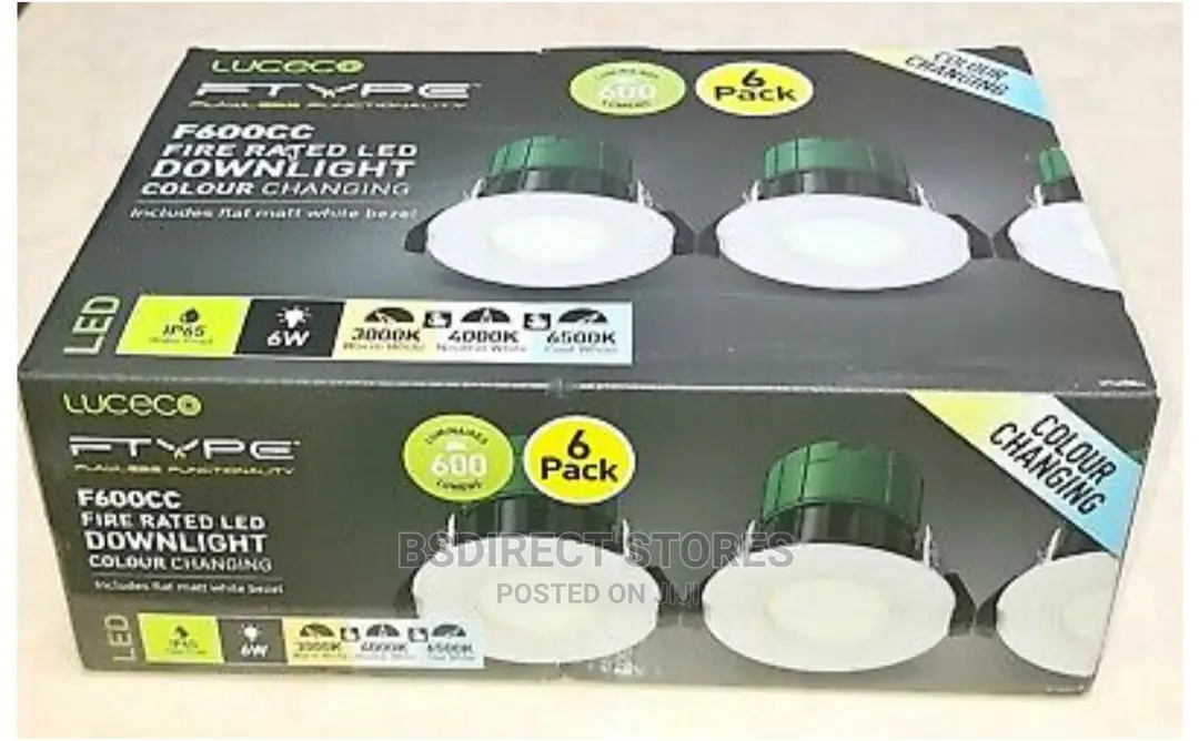 Luceco Matt White Led Colour Changing Downlight Pack of 6