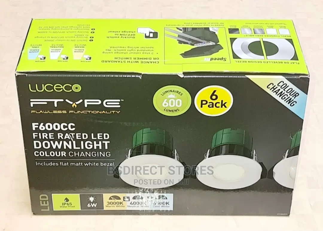 Luceco Matt White Led Colour Changing Downlight Pack of 6