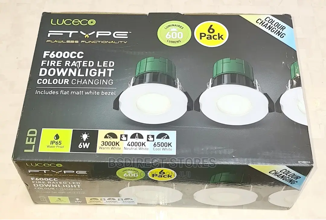 Luceco Matt White Led Colour Changing Downlight Pack of 6