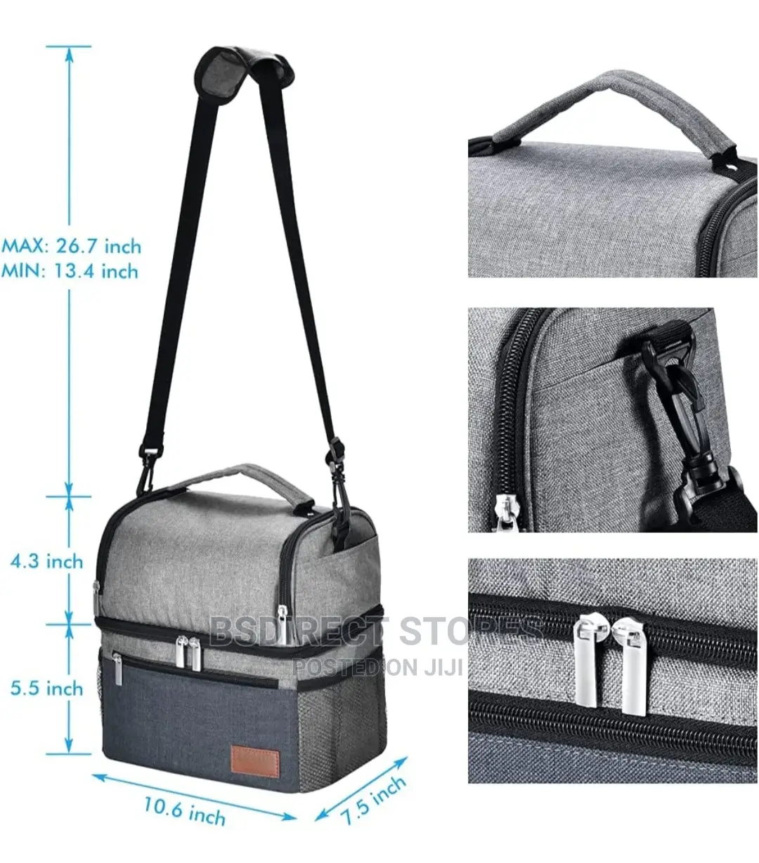 STNTUS GREYDARK Cooler Lunch Bag Thermal Cool, With Ice Pack