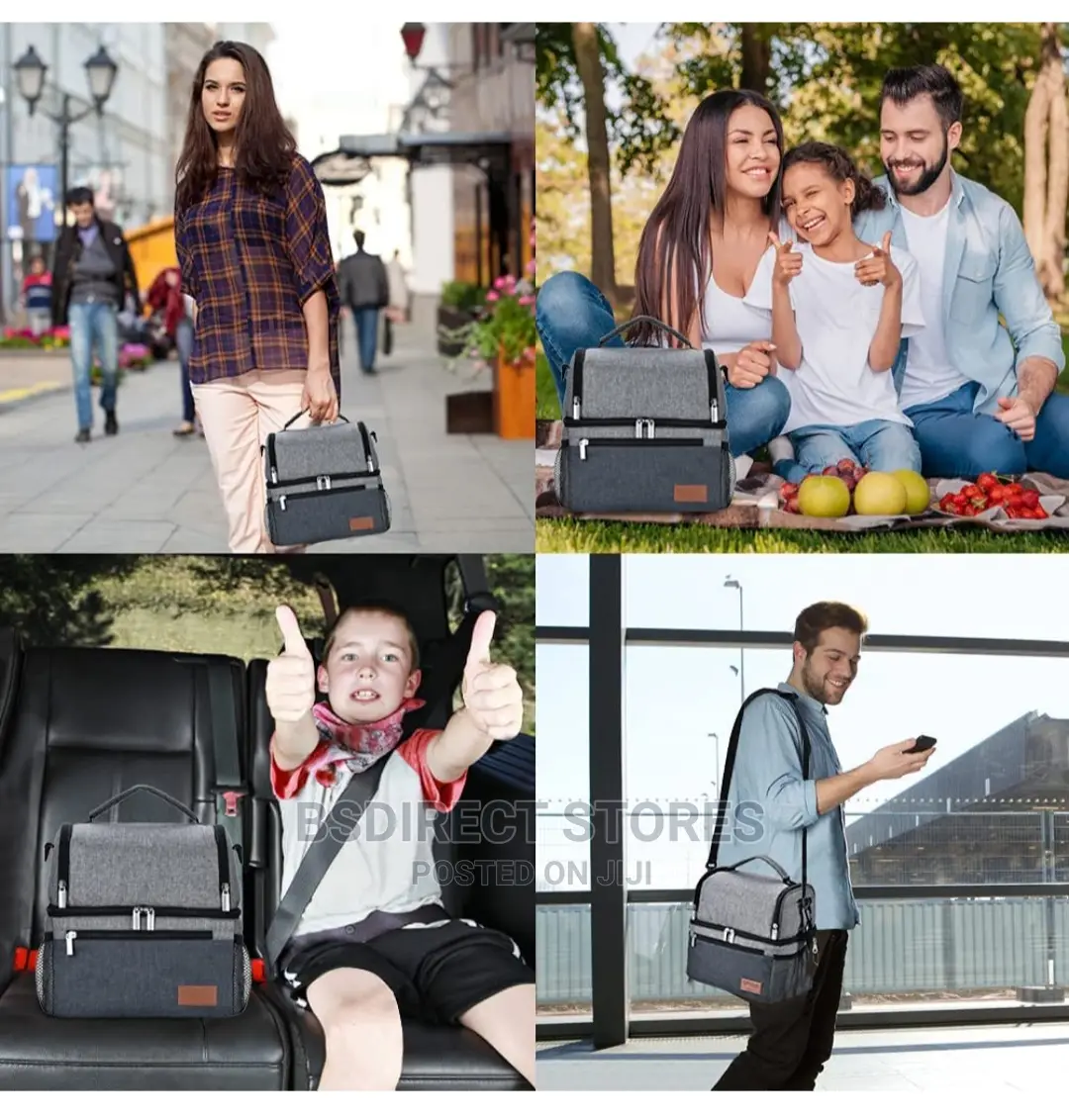 STNTUS GREYDARK Cooler Lunch Bag Thermal Cool, With Ice Pack
