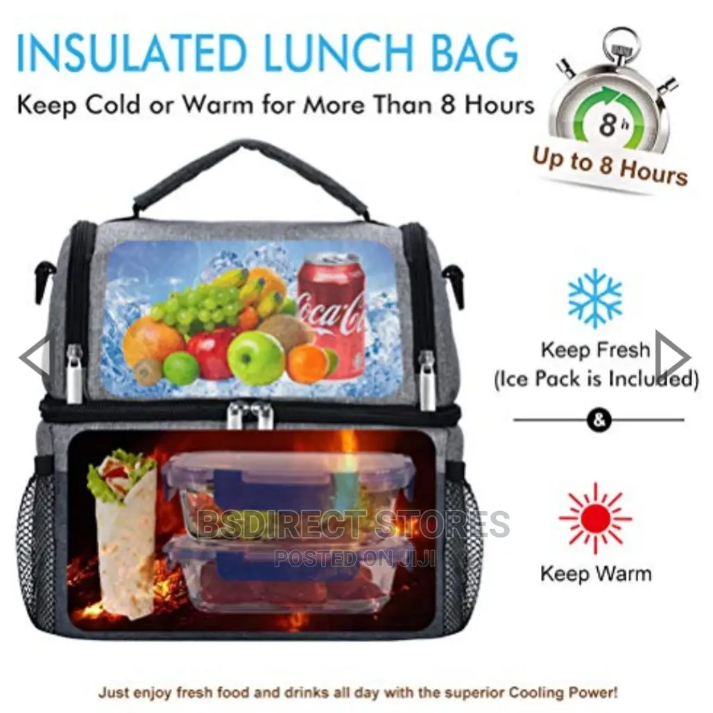 STNTUS GREYDARK Cooler Lunch Bag Thermal Cool, With Ice Pack
