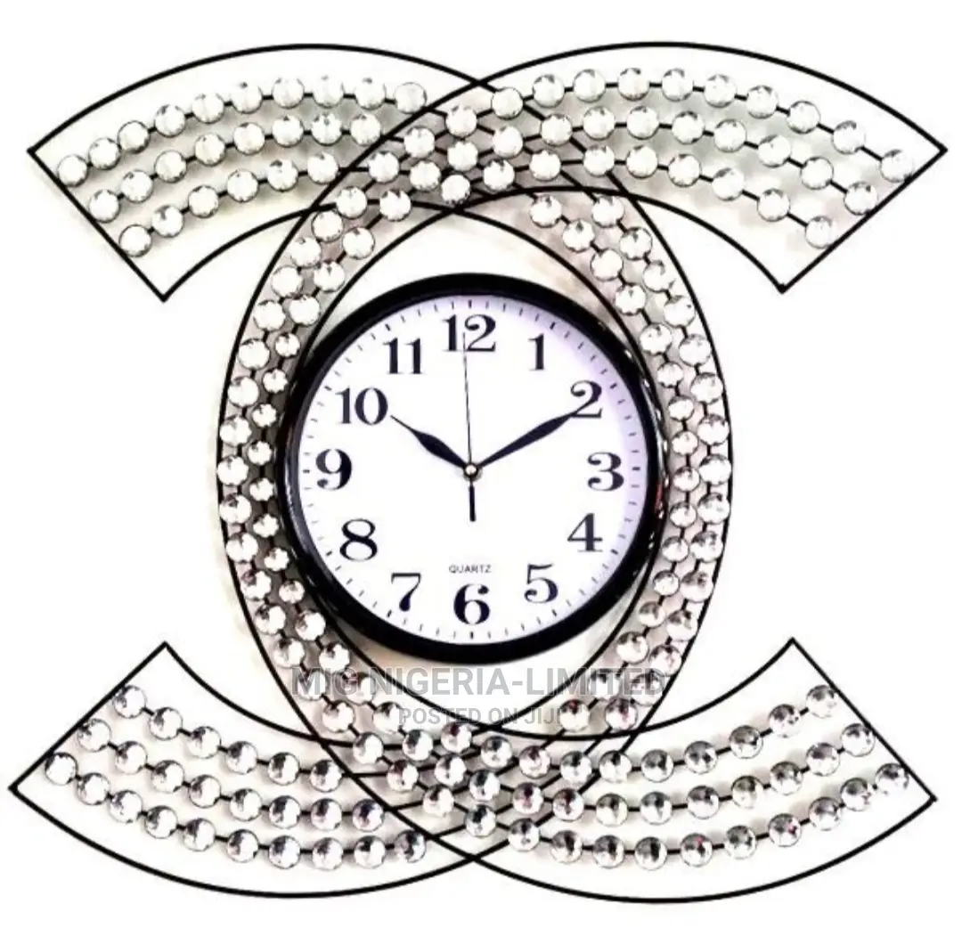 Circle Metallic Wall Golden Black Design Wall Clock