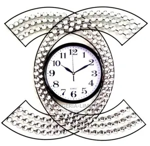 Circle Metallic Wall Golden Black Design Wall Clock