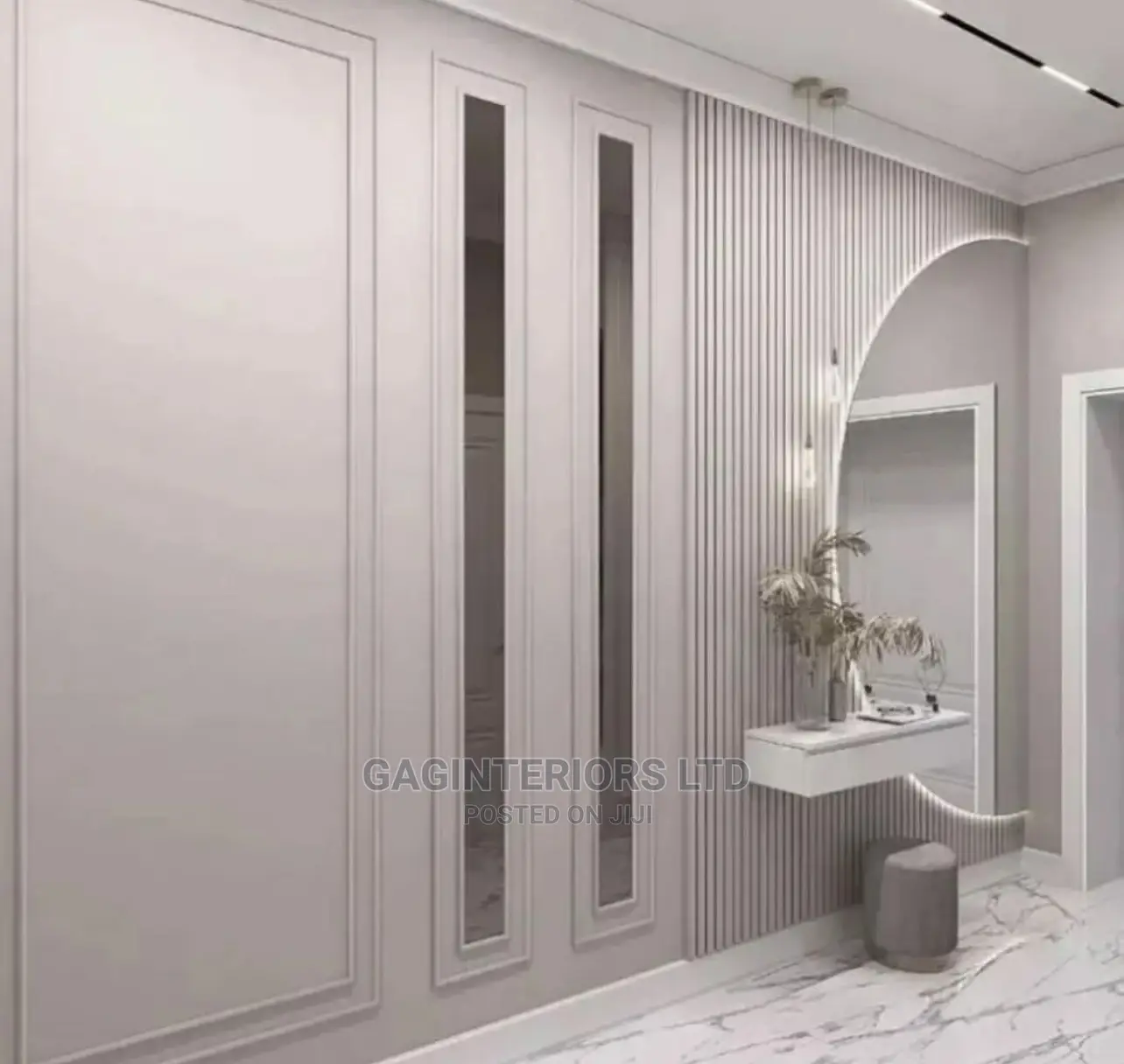 Tv Console Fluted Panel