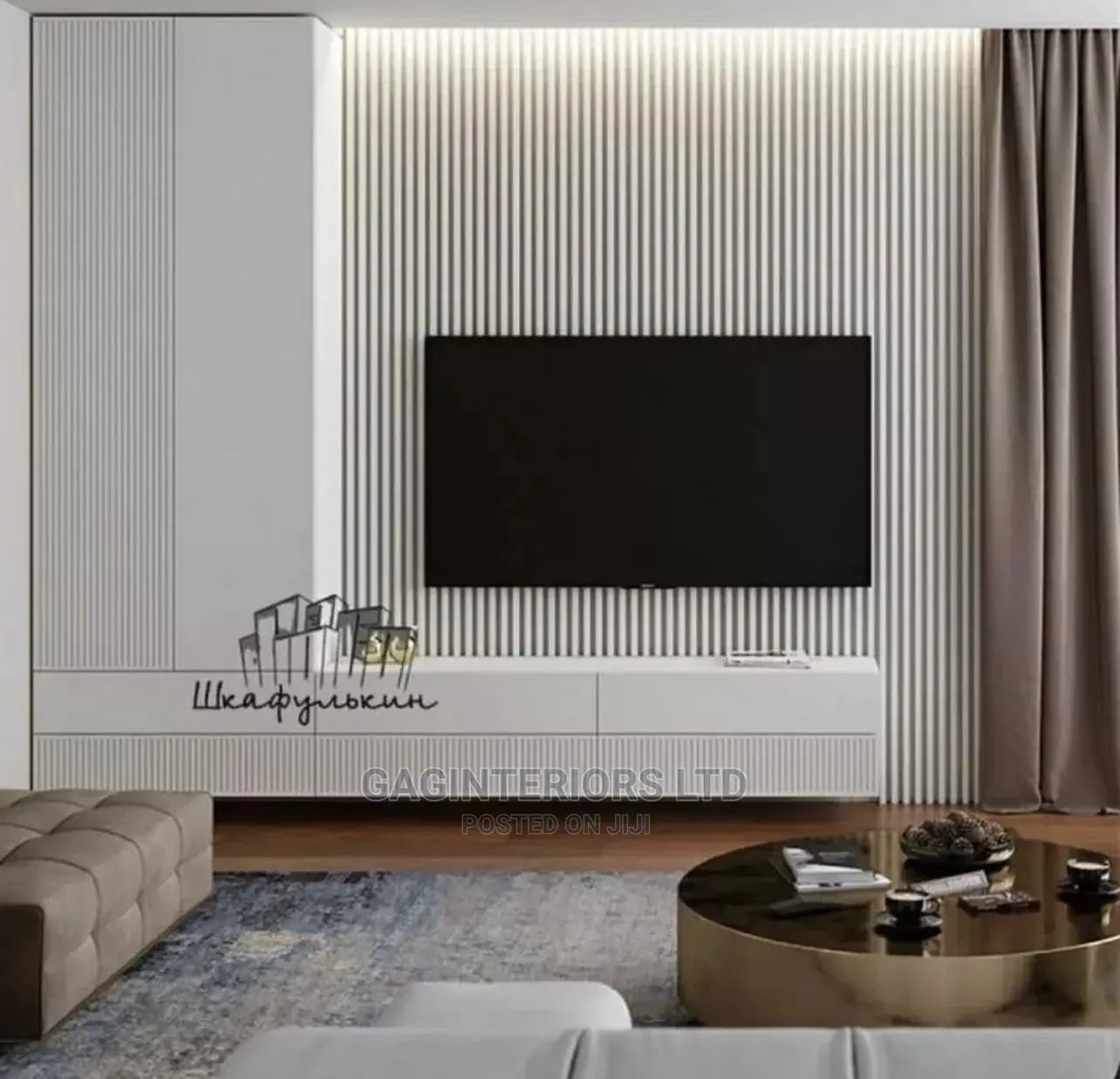 Fluted Panel TV Unit