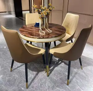 Round by 4 Marble Dinning Set