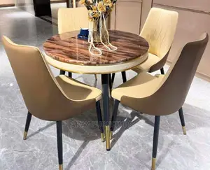 Round by 4 Marble Dinning Set