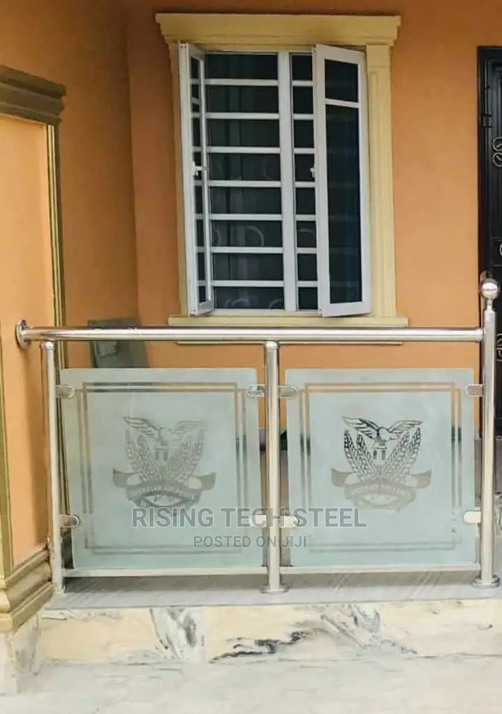 White Glass Railings With Design